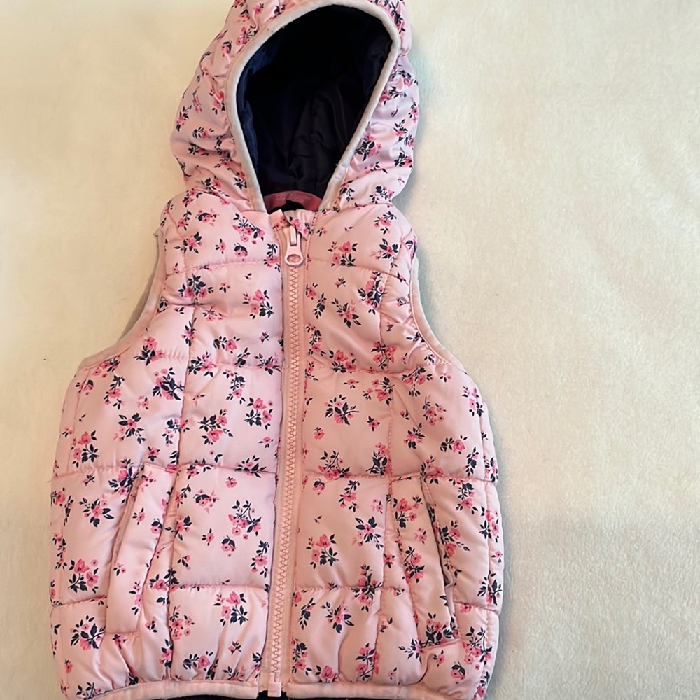 12-18 months. Young Dimensions puffer vest with attached hood